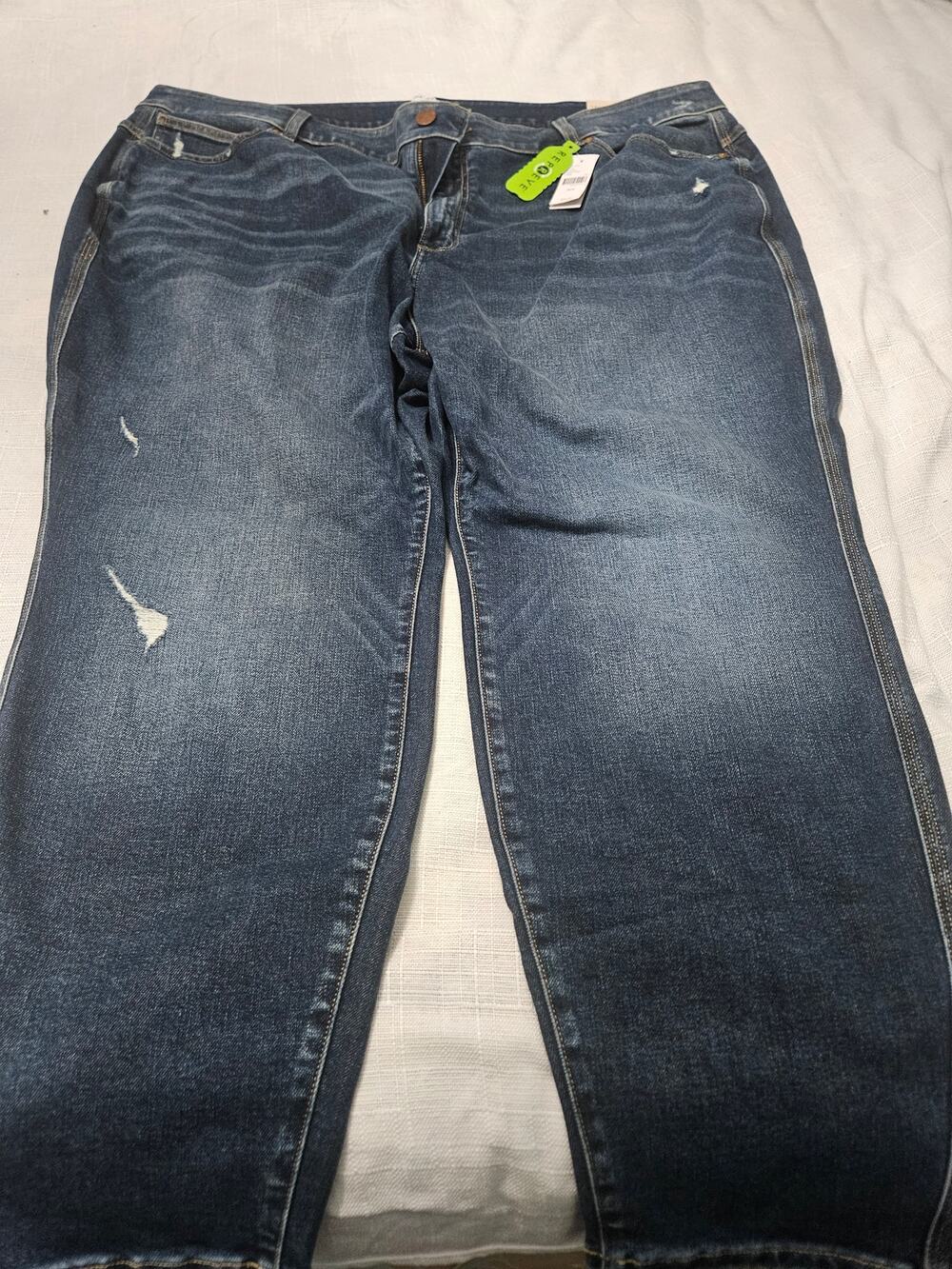 Lane Bryant Plus Size Distressed Dark Finish Blue Jeans size 30/32